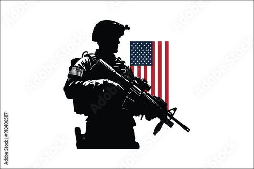 Silhouettes of Army Combat Soldiers, soldiers Vector bundle, Silhouette, Veteran Soldier vector. 