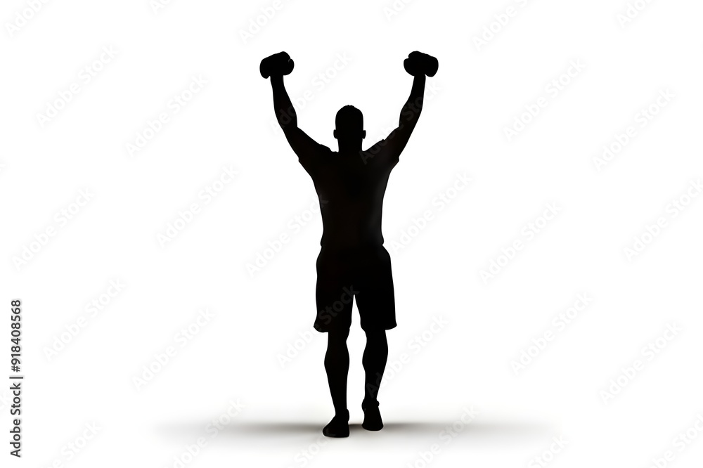 silhouette of person lifting weights powerful pose on white silhouette of person lifting weights powerful pose on white