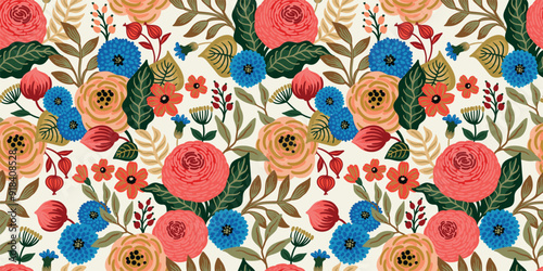 Floral seamless pattern. Vector design for paper, cover, fabric, interior decor and other