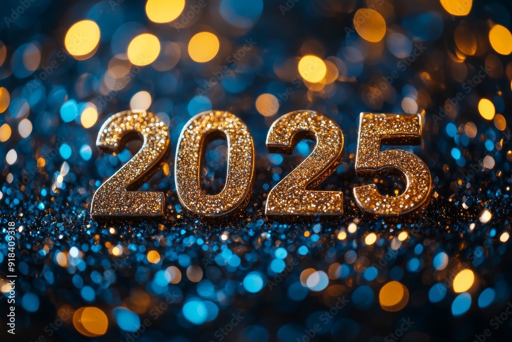Sparkling into 2025: Golden numbers shimmer against a backdrop of festive bokeh, heralding a year of opportunity and new beginnings. Sparkling into 2025: Golden numbers shimmer against a backdrop of festive bokeh, heralding a year of opportunity and new beginnings.