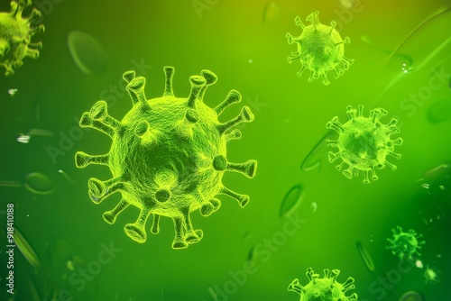A microscopic view of a virus.