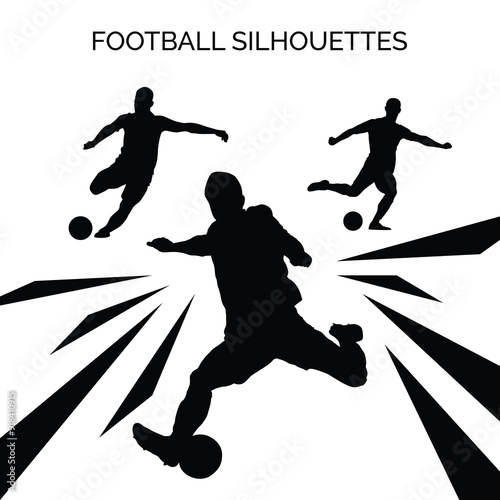 Football silhouette action sports vector set.eps