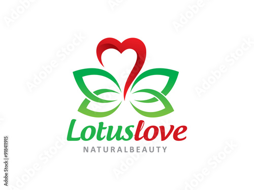 Lotus and Love logo symbol or icon template