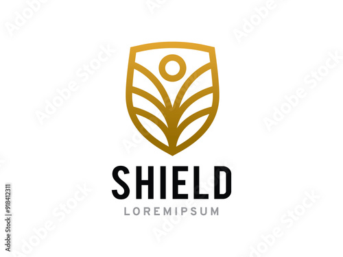 shield logo symbol or icon template