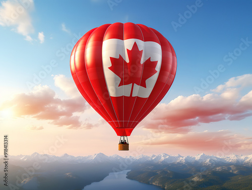 Superb Hot air balloons painted as canada flag
