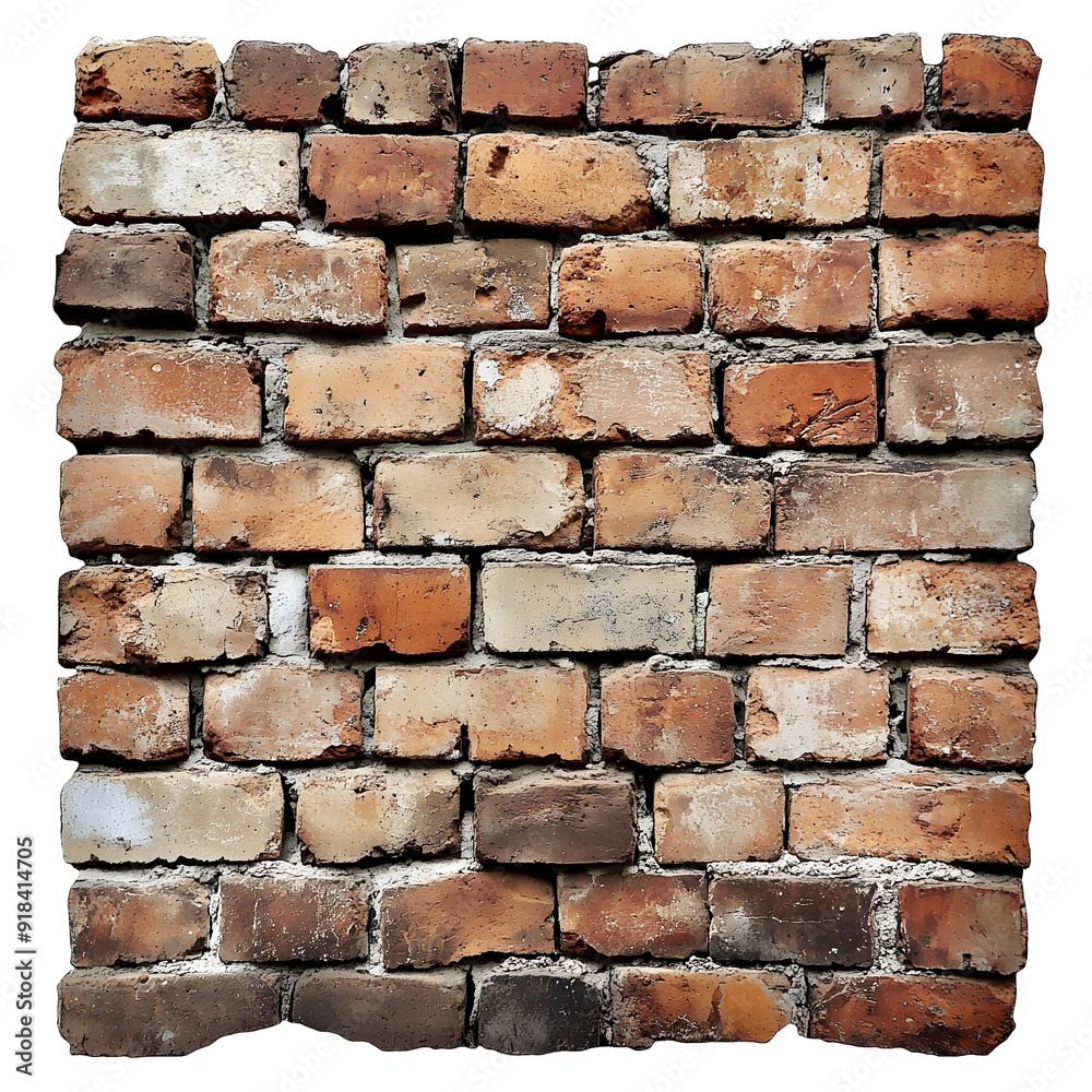 Fototapeta premium brick wall background isolated on white