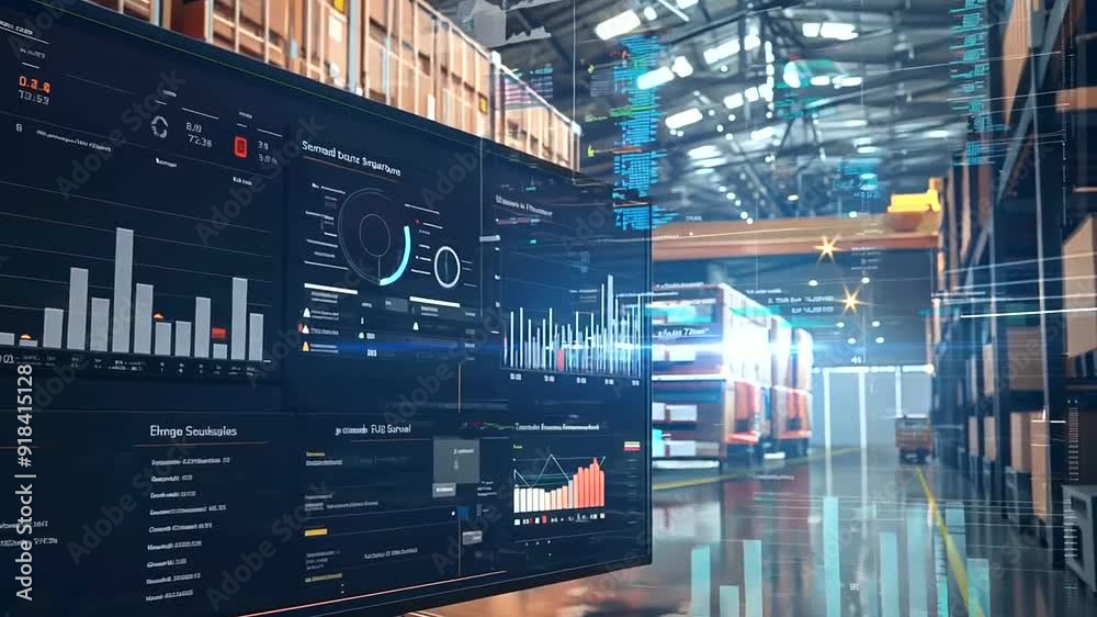 A dynamic logistics dashboard displaying real-time data