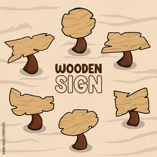 Wood Sign Pack Of Six.eps