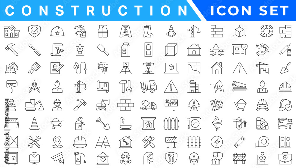 construction icon element set. Containing crane, building, land, excavator, maintenance, contractor, worker, architecture and more. Solid icons vector collection. construction icon element set. Containing crane, building, land, excavator, maintenance, contractor, worker, architecture and more. Solid icons vector collection.