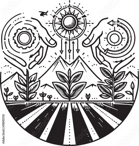 Agriculture element vectors plant vector
