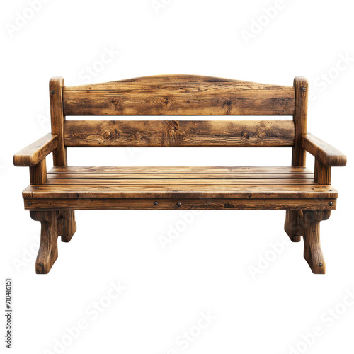 Wooden bench with a simple rustic design. Ideal for garden decor, outdoor seating, or park benches. Natural finish, sturdy, and comfortable.