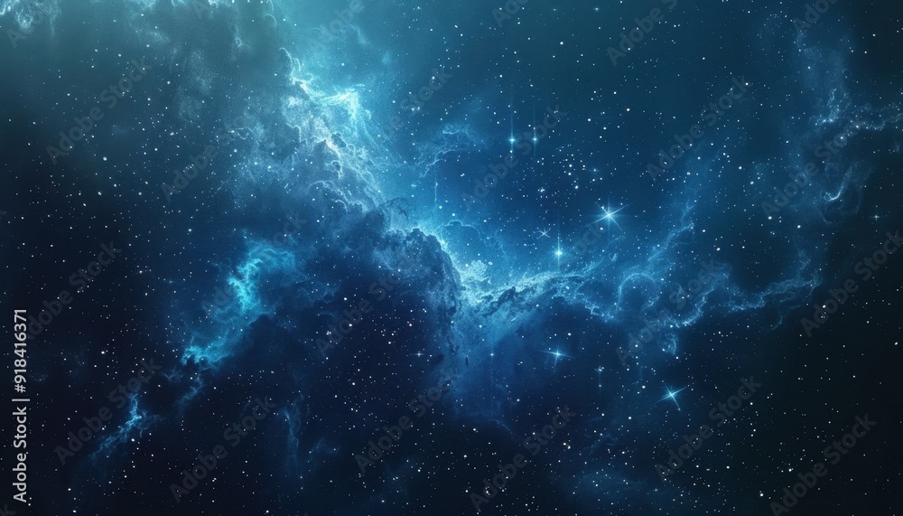 Cosmic nebula with bright stars illuminated in deep space during a clear night in the Milky Way galaxy Cosmic nebula with bright stars illuminated in deep space during a clear night in the Milky Way galaxy