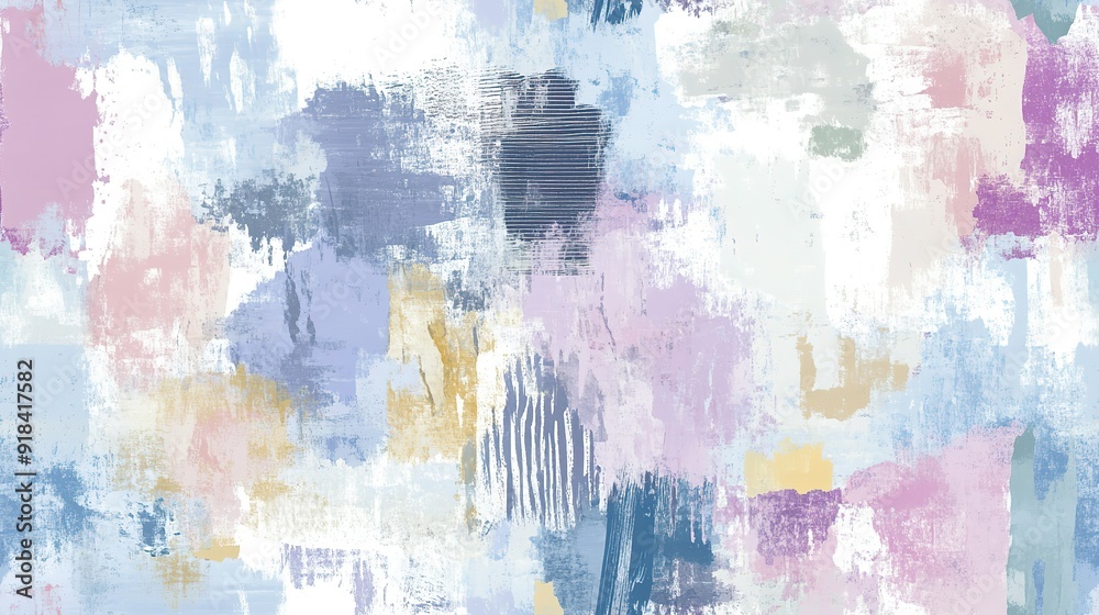 Fototapeta premium Abstract Painting with Pastel Colors and Brushstrokes