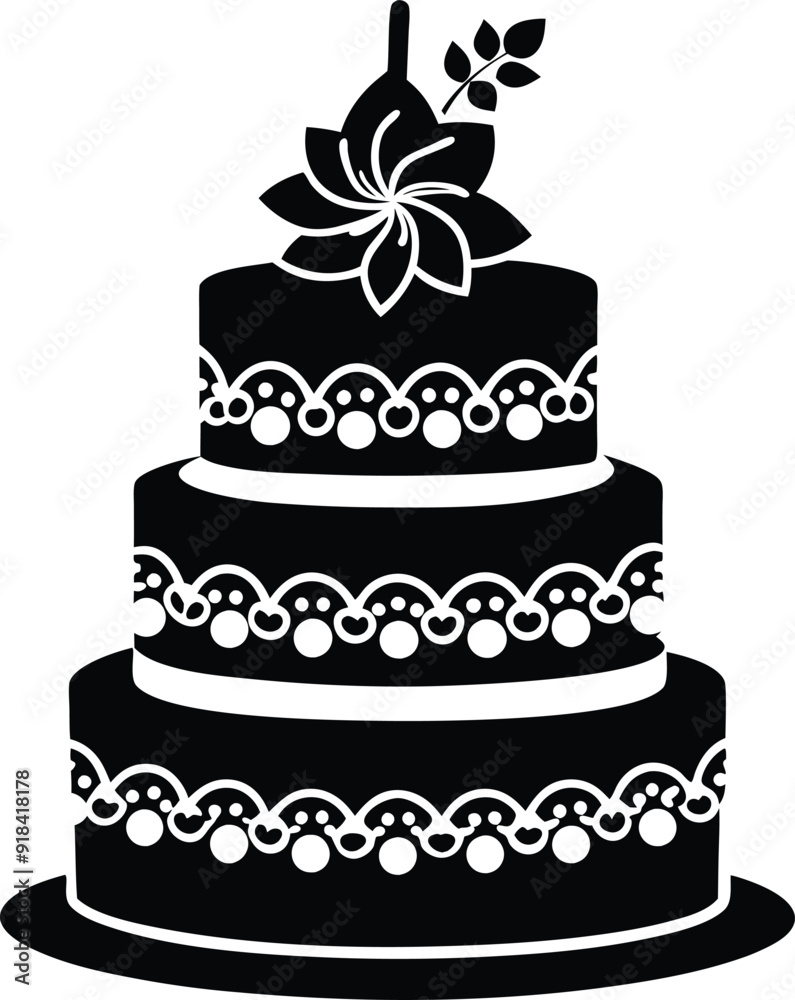 birthday and wedding cake silhouette illustration birthday and wedding cake silhouette illustration