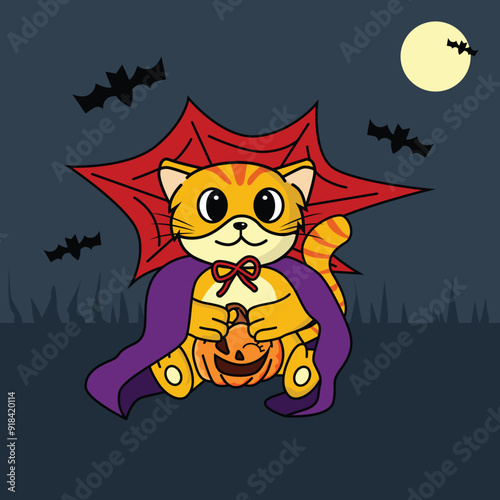 cute cat cartoon vector illustration