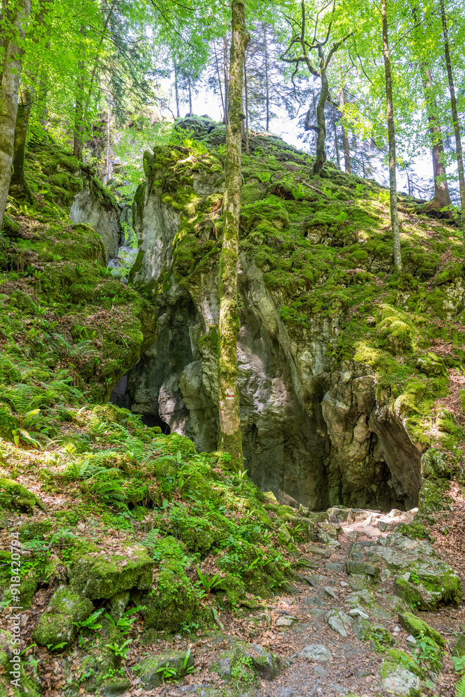 Fototapeta premium Kirchle, Naturdenkmal, on the way from Dornbirn to Ebnit, State of Vorarlberg, Austria