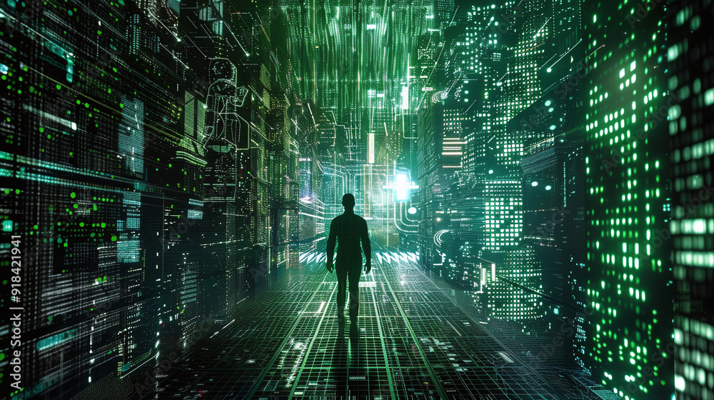 Digital Avatar in a Futuristic Matrix-Inspired Virtual Environment Digital Avatar in a Futuristic Matrix-Inspired Virtual Environment