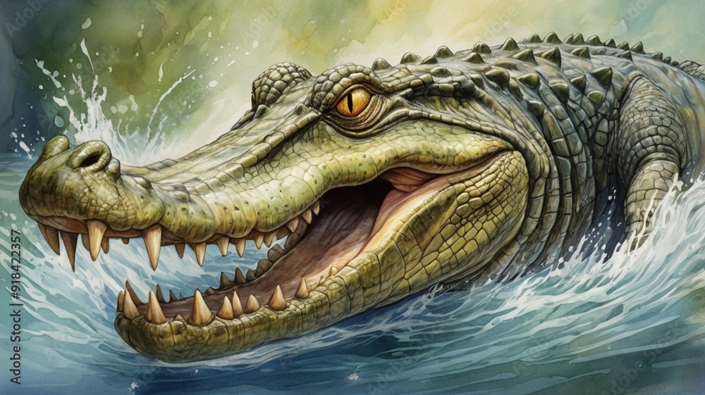 Obraz premium head of a crocodile