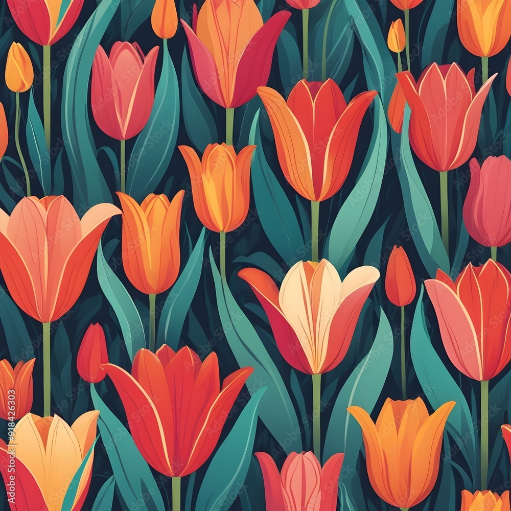 Obraz premium tulip pattern