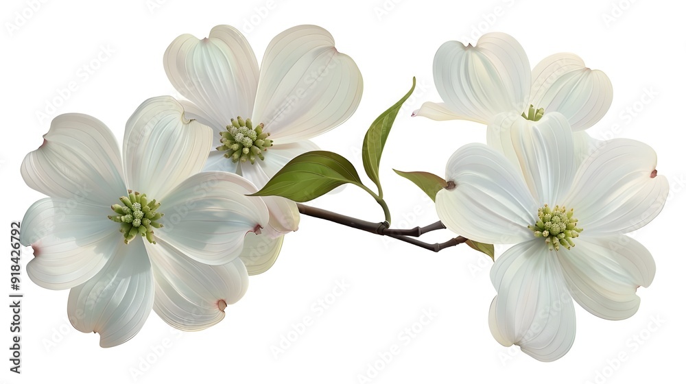 Fototapeta premium Closeup dogwood blossom on isolated transparent background