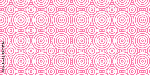 Vector abstract traditional geometric overlapping creative wave circle minimal lapping textile round vector texture. pink and white fabric element repeat swirl geometrical background.