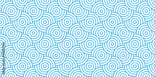 Vector abstract traditional geometric overlapping creative wave circle minimal lapping textile round vector texture. blue textile fabric element repeat swirl geometrical background.
