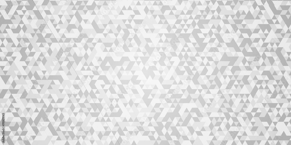 Vector glowing white and gray gradient abstract triangle polygon mosaic texture. vector geometric ornament. seamless diamond technology white and gray triangle element light background.
Vector glowing white and gray gradient abstract triangle polygon mosaic texture. vector geometric ornament. seamless diamond technology white and gray triangle element light background.