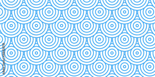 Vector abstract traditional geometric overlapping creative wave circle minimal lapping textile round vector texture. blue textile fabric element repeat swirl geometrical background.
