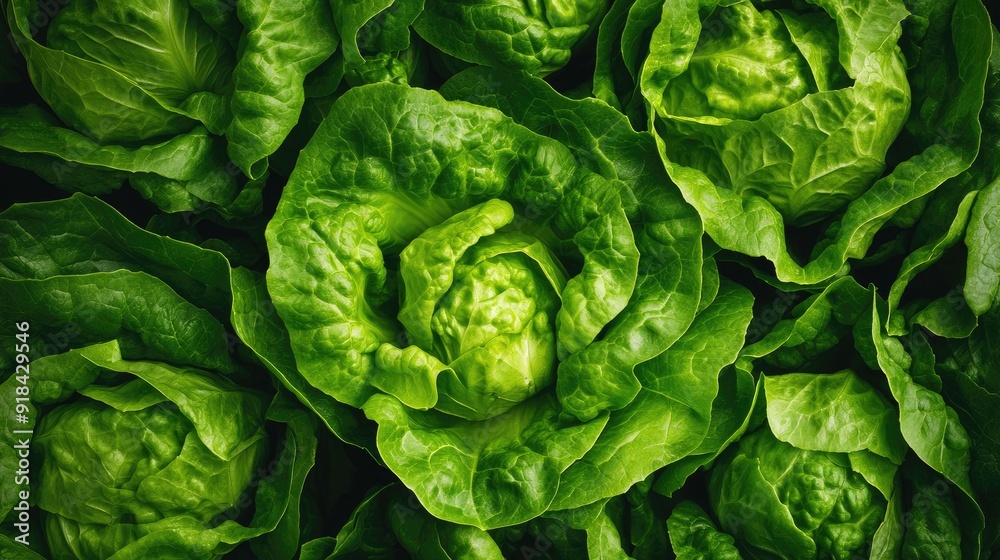Close-up view of butterhead lettuce, with vibrant green leaves, creating a fresh and inviting image for healthy eating campaigns. Close-up view of butterhead lettuce, with vibrant green leaves, creating a fresh and inviting image for healthy eating campaigns.