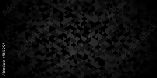 Vector glowing dark black charcoal gradient abstract triangle polygon mosaic. vector geometric ornament. seamless diamond technology black and gray triangle element light background.