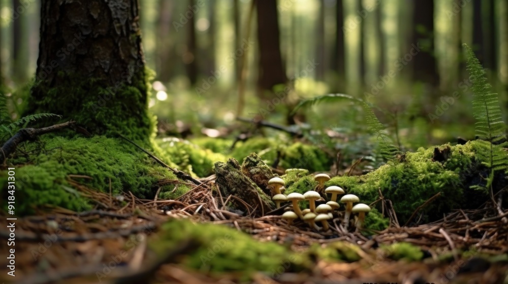 Mushrooms in a Forest Mushrooms in a Forest