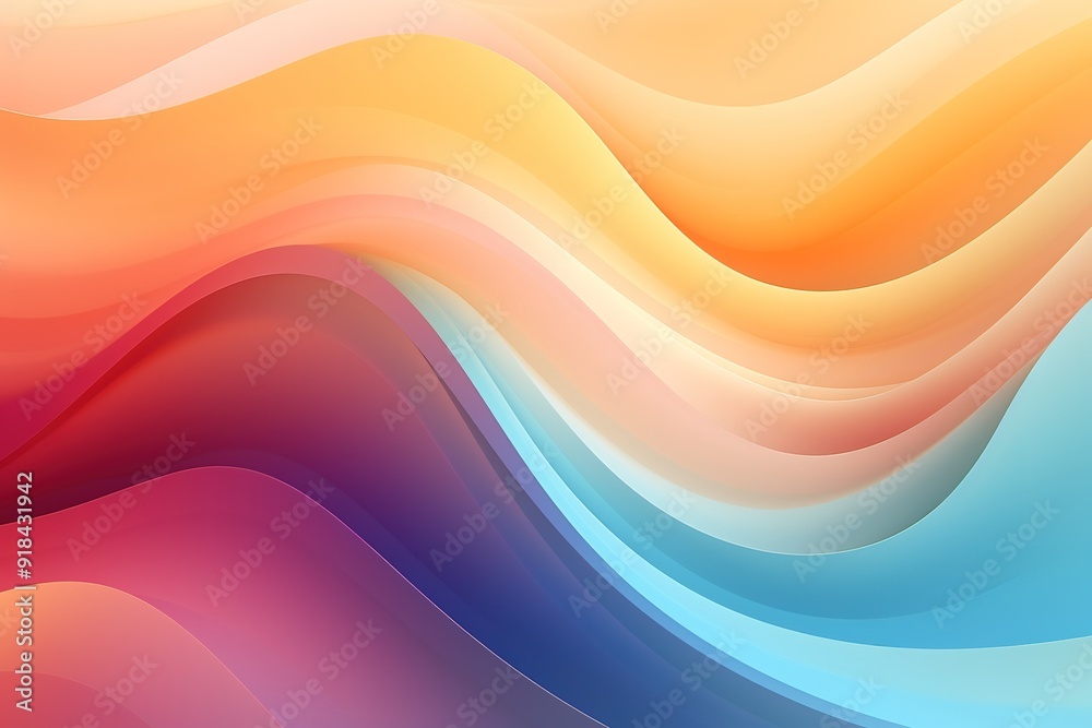 Abstract background with wavy lines in pink, blue, yellow, and orange. Abstract background with wavy lines in pink, blue, yellow, and orange.