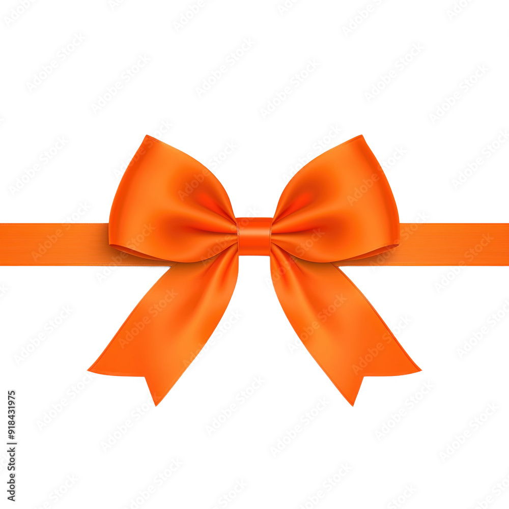 Shiny silk gift bow isolated on white or transparent background, png clipart, design element. Easy to place on any other background.