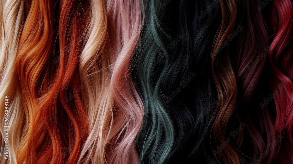 A palette of different hair colors A palette of different hair colors