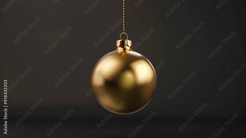 Hyperrealistic isolated 3D rendering of a levitating golden Christmas ornament ball black background high detail hyperquality high texture detail Hyperrealistic isolated 3D rendering of a levitating golden Christmas ornament ball black background high detail hyperquality high texture detail
