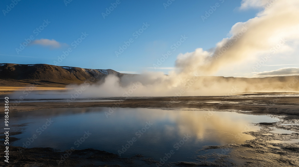 Obraz premium dry lake landscape in the morning