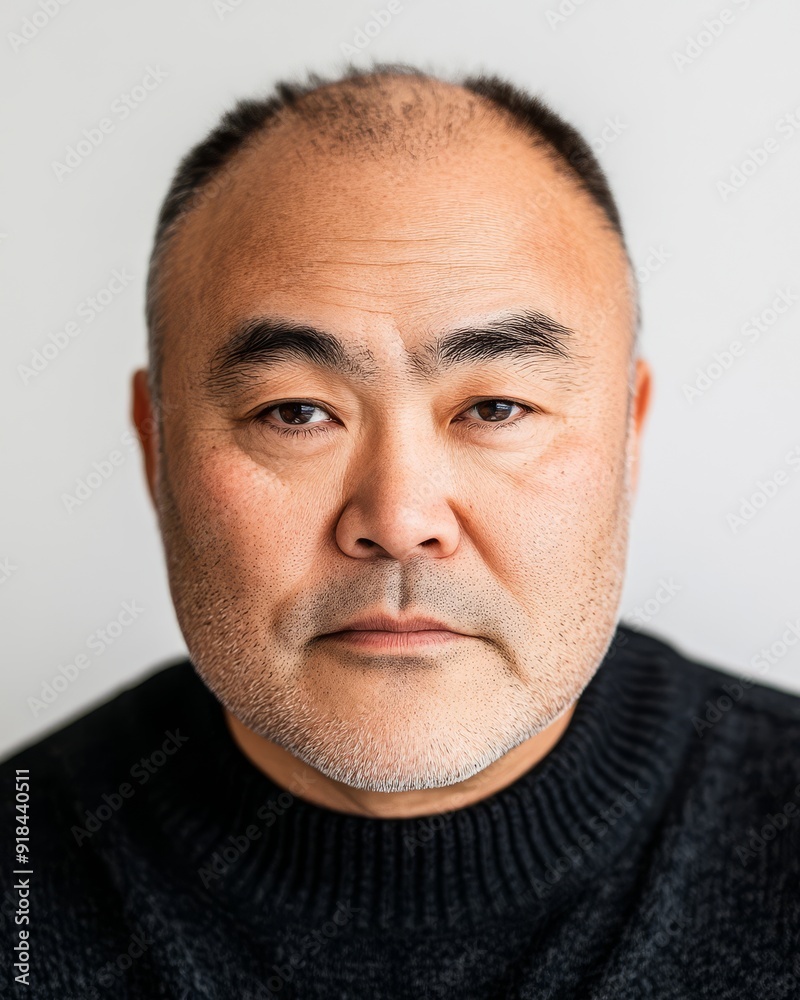 Obraz premium Men with different expressions showcase cultural diversity in a simple setting