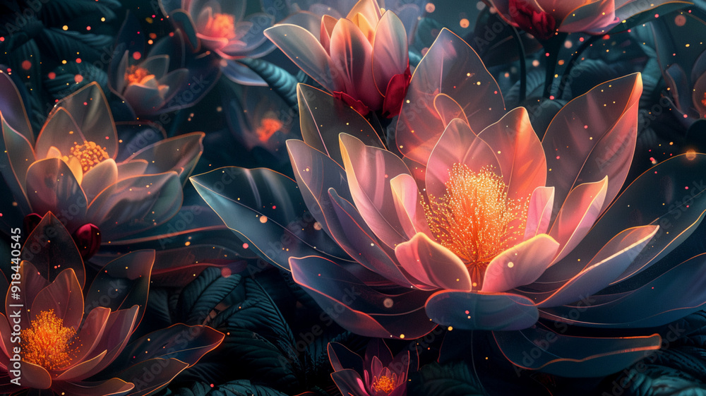 Naklejka premium A vibrant and dynamic abstract scene featuring a roaring bonfire with intense red and orange flames dancing against a backdrop of deep black, evoking the heat and energy of a blazing inferno, 