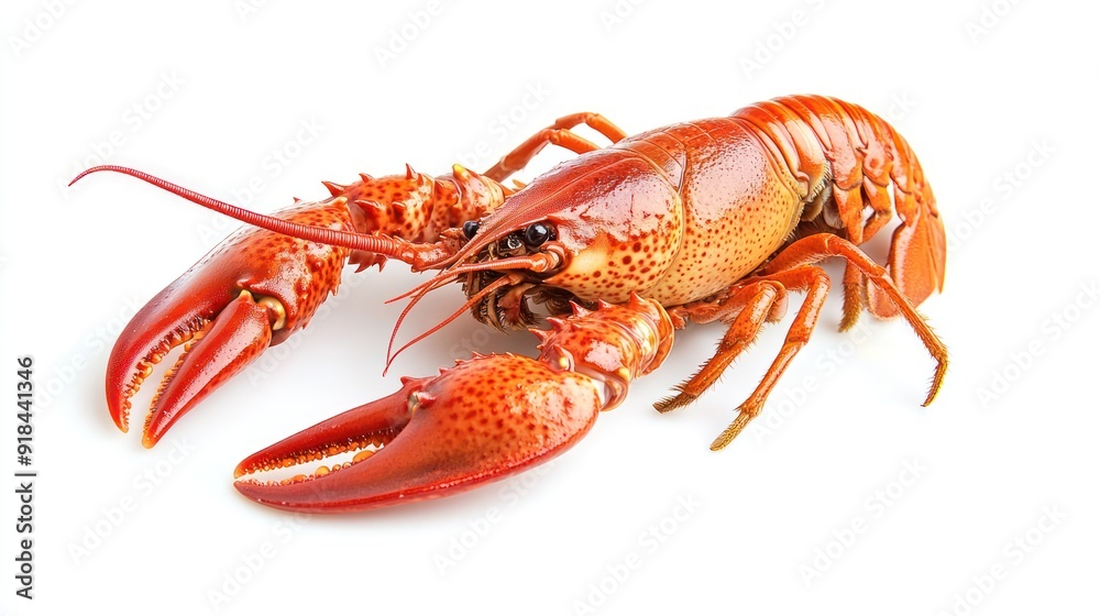 Fresh boiled red shrimp on a white background Fresh boiled red shrimp on a white background