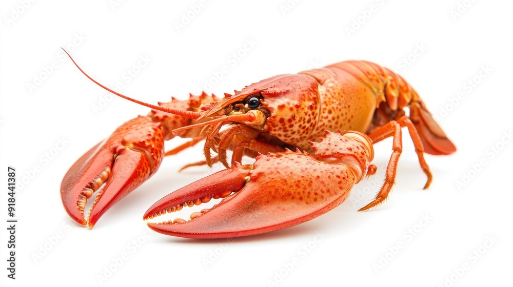 Fresh boiled red shrimp on a white background Fresh boiled red shrimp on a white background