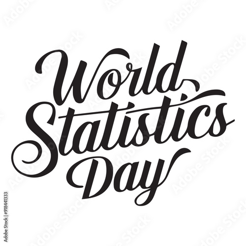 Statistics Day, 12 October, typography, silhouette, vector art, illustration.