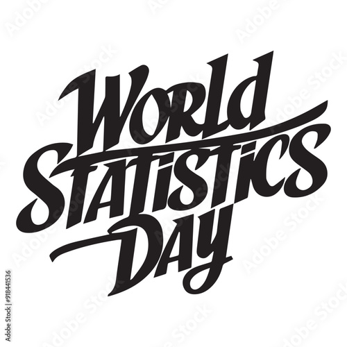 Statistics Day, 12 October, typography, silhouette, vector art, illustration.