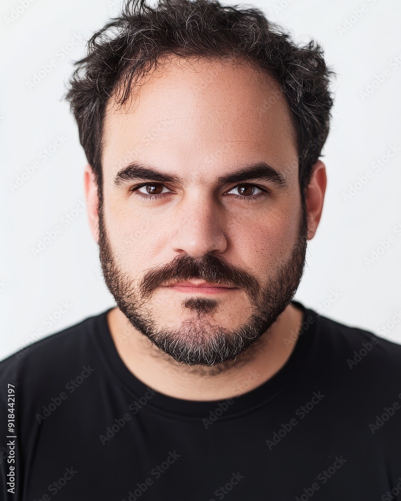 Men showcase a range of emotions against a simple white background Men showcase a range of emotions against a simple white background