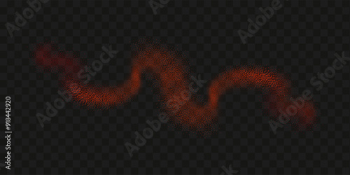 Grainy scatterings of  spicy burst . Splashes of  red pepper powder.Overlay effect chilli or paprika spice splatters. Vector realistic illustration of hot dried spice.