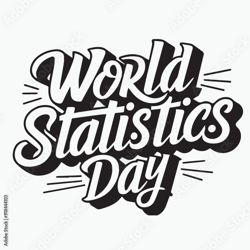 Statistics Day, 12 October, typography, silhouette, vector art, illustration.