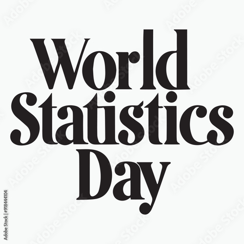 Statistics Day, 12 October, typography, silhouette, vector art, illustration.