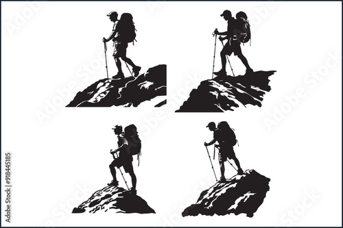 Nature Lovers Hiking Silhouette Bundle