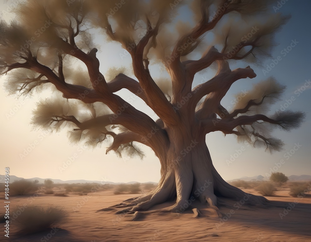 Arbre au milieu d'un paysage désertique. Arbre au milieu d'un paysage désertique.