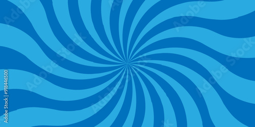 Vintage backdrop blue gradient starburst and sunburst ray. Vector blue sun rays sunburst backdrop background. seamless retro vintage burst sunrise sunbeam element spiral background.