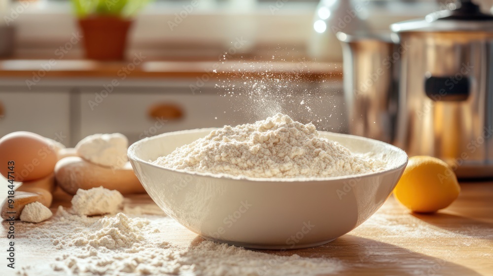 Picture of flour used for cooking Picture of flour used for cooking